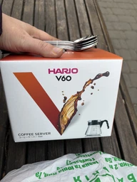 Кофейный заварник сервер Hario VCS-03B для заваривания кофе v60 стеклянный 1000 мл графин декантер с ручкой фото от покупателей 2
