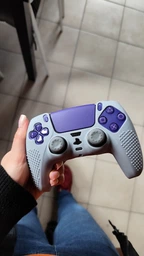 Силіконовий чохол для джойстика PS5 Dualsense камуфляжний (чорно-синій) + в подарунок накладки на стіки фото від покупців 4