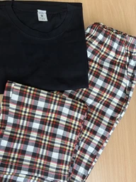 Мужской пижамный комплект "City Chill" COSY (штаны+футболка), XL клетка T290 фото от покупателей 1