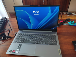 Ноутбук Lenovo IdeaPad Slim 3 15AMN8 (82XQ00L1RA) Arctic Grey / 15.6" IPS Full HD / AMD Ryzen 5 7520U / RAM 16 ГБ / SSD 512 ГБ