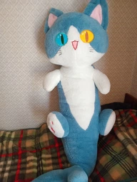 Мягкая игрушка Кот-Акула 135 см, большая плюшевая детская игрушка-подушка Акула Кот, Синяя