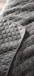 Покривало ТЕП велюрове Velour Ромб круглий Сірий Євро 220х240 см Двостороннє
