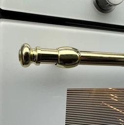 Духовой шкаф электрический Luxor HB 4510B oro WH Gold Blütenweiß 9 программ + 3 стекла двери Белый, золото, Белое стекло, Золото фото от покупателей 1