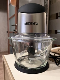 Подрібнювач Ardesto, 400Вт, чаша-1000мл, скло, корпус-пластик/метал, чорно-сріблястий (CHK-4001BR) фото от покупателей 3