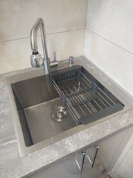 Мойка из нержавеющей стали AQUAMILL 5050 + смеситель + дозатор + решетка фото от покупателей 16
