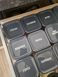 Наліпки для круп та сипучих продуктів, білі на прозорому фоні 47 шт. фото от покупателей 2