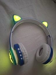 Беспроводные наушники с кошачьими ушками CAT EAR Bluetooth 5.0 + EDR детские наушники, игровые с блютуз гарнитурой и LED подсветкой, фиолетовые фото от покупателей 12