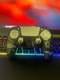 Якісний захисний силіконовий чохол BearWolf (Black/Grey) для геймпаду Sony DualSense (PS5) + накладки на стіки