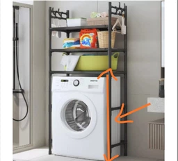 Полка стеллаж напольная над стиральной машиной Laundry Rack (399 WR) Черный фото от покупателей 8