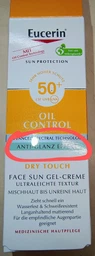 Сонцезахисний гель-крем для обличчя Eucerin Oil Control з матувальним ефектом SPF 50 50 мл (4005800119507)