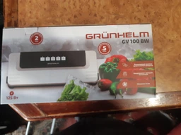 Профессиональный вакууматор для еды Grunhelm 125 Вт вакуумный упаковщик, вакуматор для продуктов с функцией вакумирование внешних контейнеров Белый