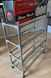 Полка для взуття Shoe Rack MP4 на 4 яруса. металева хромована посилена