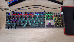 Клавіатура дротова Aula F2058 Rainbow EN/UA layout KRGD blue USB фото від покупців 4