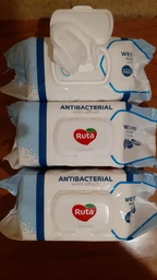 Влажные салфетки Ruta Selecta Antibacterial с клапаном 3 пачки по 120 шт (4820202893127) фото от покупателей 1