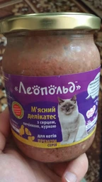 Упаковка вологого корму для собак Леопольд М'ясні делікатеси із серцем, печінкою, куркою 500 г х 6 шт. (4820185490238-6)