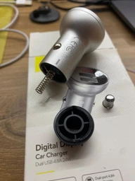 Автомобільний зарядний пристрій з вольтметром Baseus Digital Display Dual USB 4.8 A 24 W зарядка в прикурювач для смартфонів з двома ЮСБ Gray (CCBX-0G)