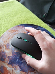 Беспроводная бесшумная аккумуляторная мышка с RGB подсветкой 1600DP Bluetooth 5.2 + 2.4 GHz тихая для ноутбуков пк планшетов плоская Slim фото от покупателей 10