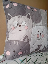 Подушка декоративная Руно Grey Cat антиаллергенное волокно 40х40 см (Р311.52_Grey Cat) фото от покупателей 5