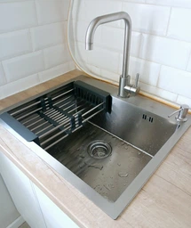 Мойка из нержавеющей стали AQUAMILL 6050 + смеситель + дозатор + решетка фото от покупателей 5