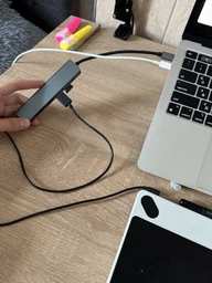 USB-хаб переходник Type-C to USB 6в1 адаптер для ноутбука макбука смартфона планшета с кардридером SD/TF разветвитель 4K HDMI K7 USB3.0*2 type с 100w PD фото от покупателей 3
