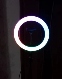 Кольцевая светодиодная LED лампа RGB MJ33 со штативом 2 метра и блютуз пультом для селфи блогеров визажистов салонов профессиональной фотосессий съемки тик тока набор блогера лед кольцо мультиколор разноцветное 33 см фото от покупателей 11