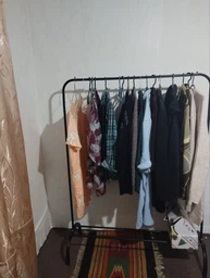 Стойка вешалка для одежды и обуви Loft Rack Organizer TW-605 напольная стальная с полкой Black фото от покупателей 8