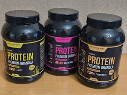Набір граноли з протеїном Power Protein 4 Nuts, Wild Berries та Choco Nuts, 3000 г Gregory Mill GG-10-508