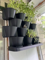 Вертикальний сад модульні горщики Prosperplast Cascade Garden IO2W600S-S433 антрацит