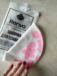 Доросла Шапочка для плавання Renvo Selva Уні Білий Рожевий OSFM (2SC500-0305) фото від покупців 3
