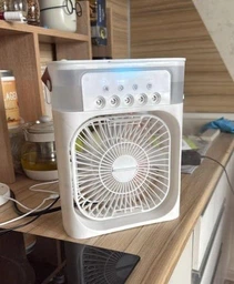 Настольный міні кондиціонервентилятор с увлажнителем воздуха led rgb подсветкой ночник 3 в 1 экономный портативный охладитель очиститель увлажнитель с льдом переносной для дома офиса квартиры питание usb фото от покупателей 3