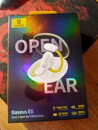 Бездротові навушники Baseus Eli Sport 1 Open-Ear TWS Earbuds, IPX4, BT5.3, 65mAh, 600mAh, 7.5h, Cosmic Black A00064400121-00 фото від покупців 1