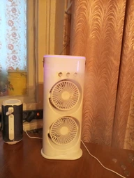 Міні кондиціонер USB подвійний з підсвічуванням 3в1 360° настільний вентилятор компактний для зволоження повітря охолоджувач для кімнати офісу дачі фото від покупців 1