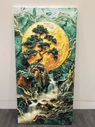Картина по номерам Origami Абстракция Горный водопад с красками металлик 40x80 см (LW5105) фото от покупателей 3