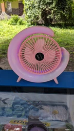 Вентилятор настольный аккумуляторный Fan Portable USB RBG подсветка синий фото от покупателей 8