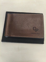 Мужской зажим для денег кожаный Grande Pelle leather-11474 Коричневый