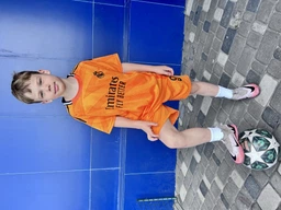 Форма футбольна дитяча Mbappe (Мбапе) 9 Real Madrid 24/25, р. 26 зріст 140-145 см. оранжева фото от покупателей 4