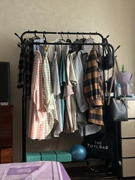 Двойная стойка для одежды черного цвета Double floor Hanger