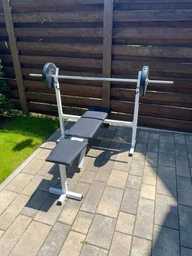 Скамья для жима регулируемая и стойки под штангу Белая Hardcore GYM (А094-Б) до 250 кг фото от покупателей 1