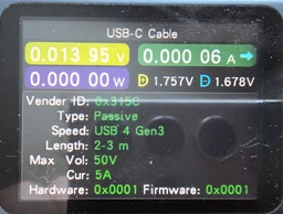 Кабель USB-C 4.0 Thunderbolt 3/4 PD з дисплеєм, швидка зарядка до 240W, підтримка 8K@60Hz, швидкість передачі даних до 40Gbps (з чіпом E-Mark)