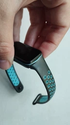 Ремінець силіконовий MRK Nike Style для фітнес браслета Mi Smart Band 8 Active/ Redmi Smart Band 2 темно-синій з білим (mrk3478) фото від покупців 1