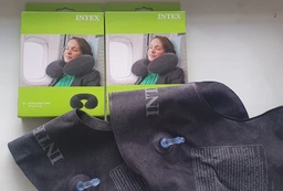 Надувная Подушка-подголовник для путешествий Intex 68675 надувная подушка 36 x 30 x 10 см фото от покупателей 1