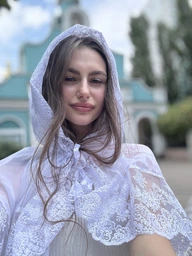 Палантин шаль 100 см белая арт107