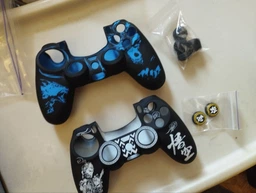 Якісний захисний силіконовий чохол BearWolf (Blue) для геймпаду Sony DualShock (PS4) + накладки на стіки