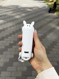 Мини вентилятор портативный 3 в 1 ручной с аккумулятором 2000 mAh USB с фонариком и PowerBank аккумуляторный для девочек Multifunctional MINI Fan Белый фото от покупателей 4