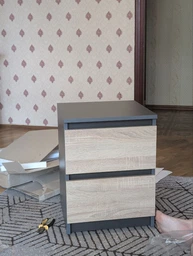 Тумба приліжкова з 2 ящиками без ручок RedWood Брістоль Ш400*В530*Г400 Білий\Дуб Сонома RLT225whitesonoma фото від покупців 2