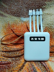 Павербанк PowerBank із шнурами та ліхтарем 20000mAh Ma-3012 |10W|білий фото от покупателей 8