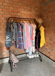 Стойка вешалка для одежды и обуви Loft Organizer TW-603 напольная стальная с полкой и 8 крючками Black фото от покупателей 13