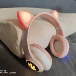 Бездротові навушники з однорогом та вушками Bluetooth Cat STN-27 з мікрофоном MP3 плеєром LED RGB підсвічування Біло-Рожеві фото від покупців 5