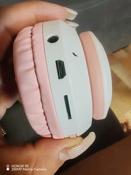 Бездротові навушники з однорогом та вушками Bluetooth Cat STN-27 з мікрофоном MP3 плеєром LED RGB підсвічування Біло-Рожеві фото від покупців 4