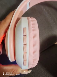 Бездротові навушники з однорогом та вушками Bluetooth Cat STN-27 з мікрофоном MP3 плеєром LED RGB підсвічування Біло-Рожеві фото від покупців 3